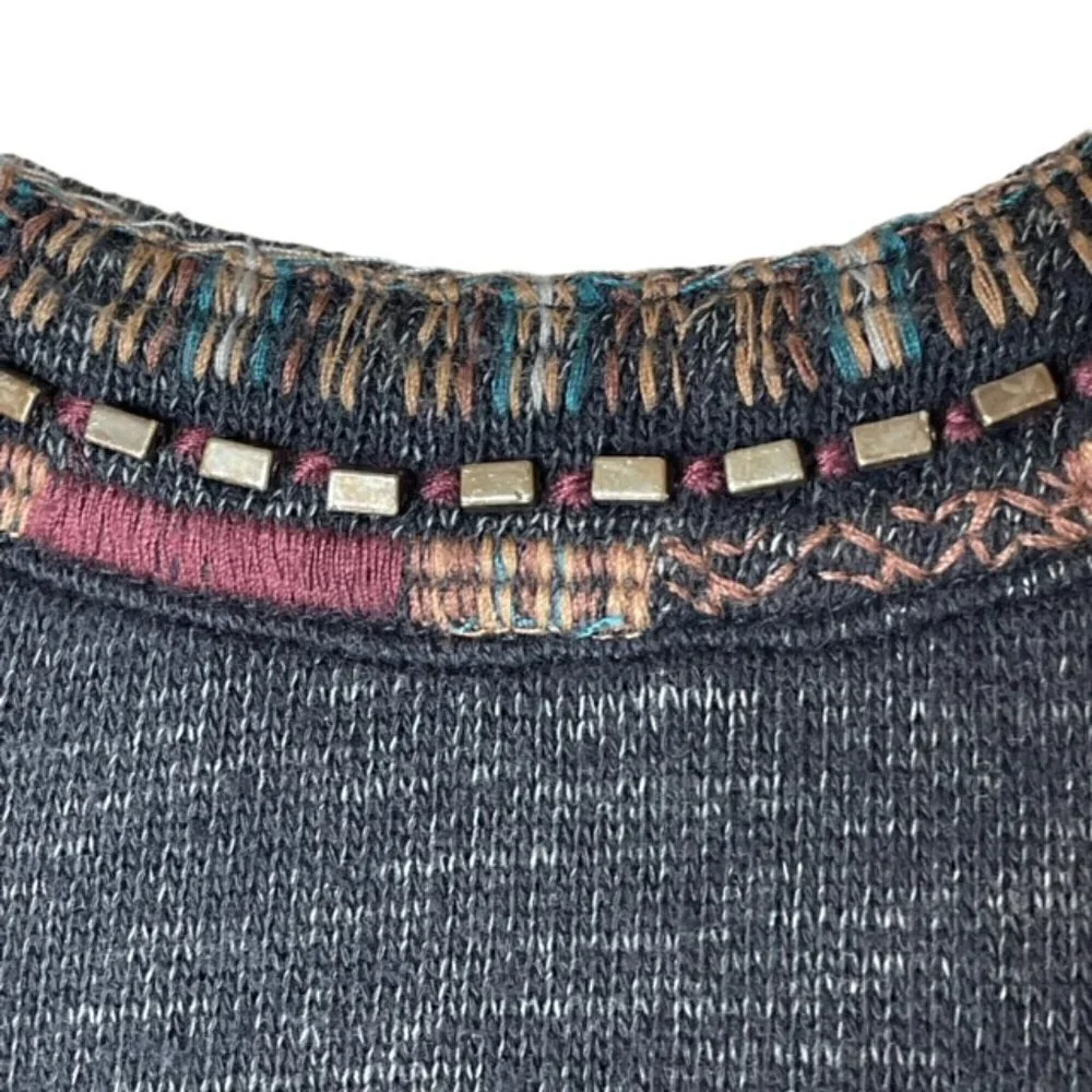 MISS ME Embellished Long Sleeve Sweater - Size Small